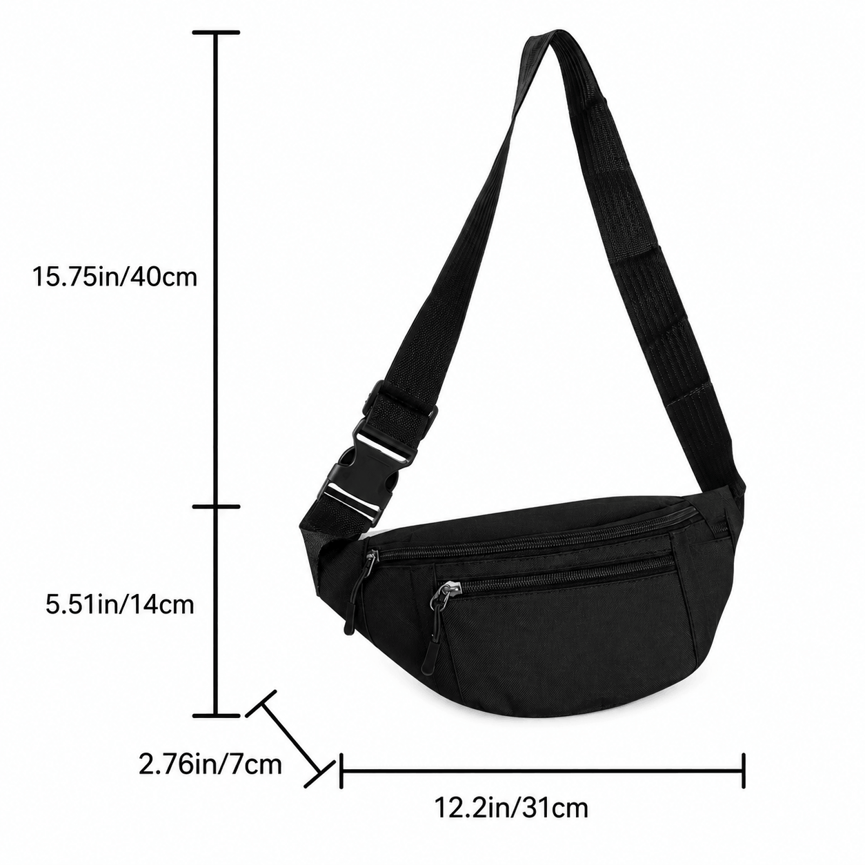 BlackAirsoft Dual Zip deréktáska/válltáska