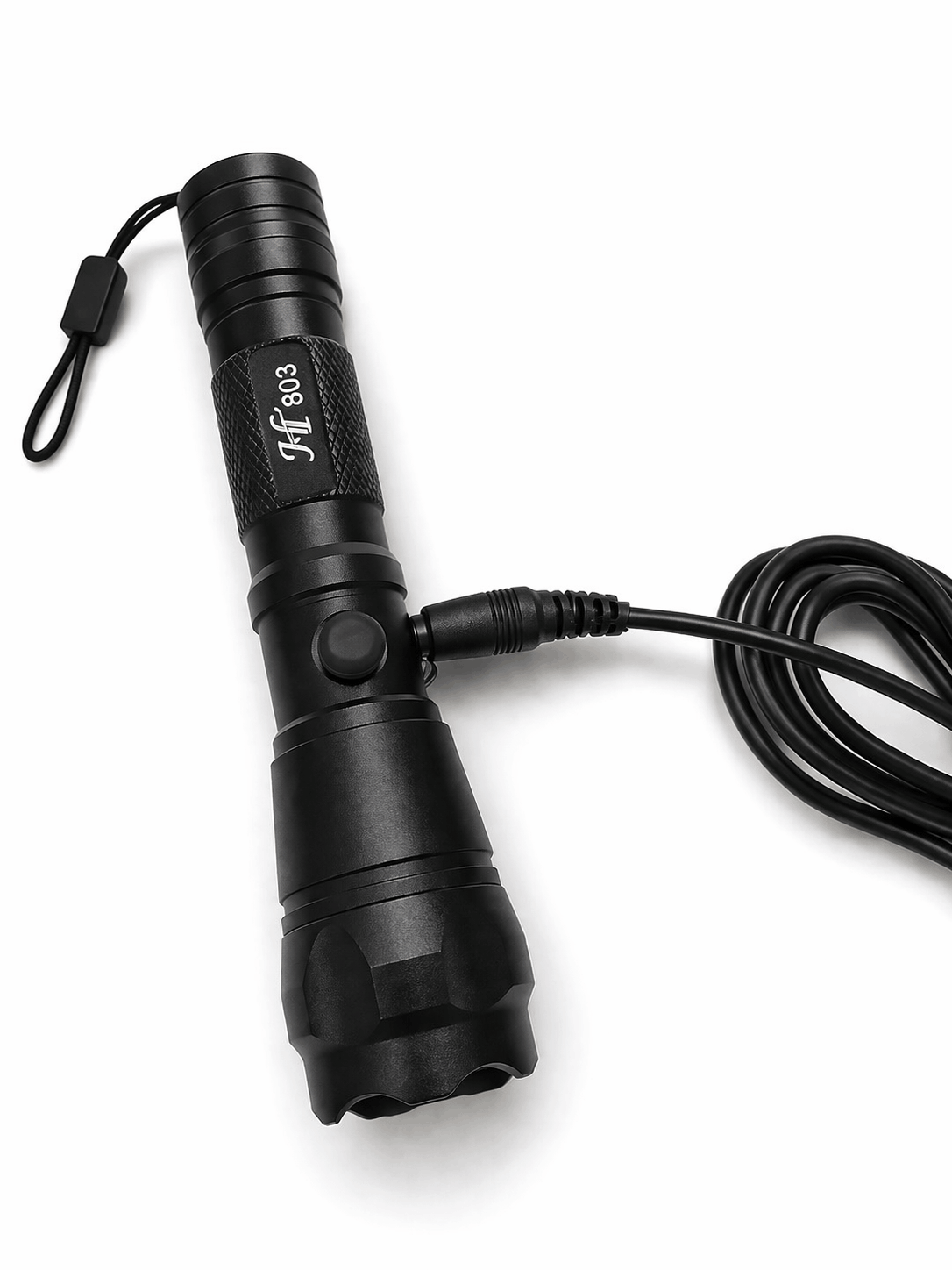 Black Airsoft 903 12V LED zseblámpa töltővel és akkumulátorral