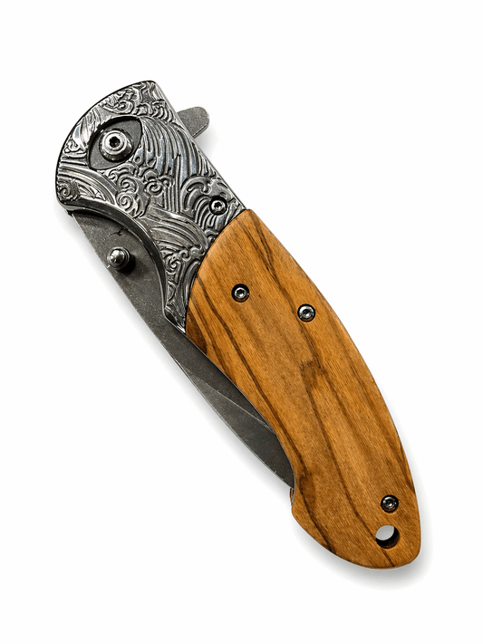 Browning összecsukható kés fa nyéllel – EDC és kempingezés