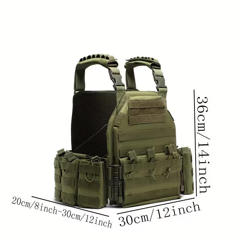 Taktikai mellény Plate Carrier, MOLLE rendszer, modulokkal - állítható