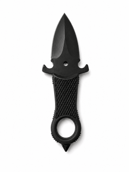 Halo fekete Airsoft nyakba akasztható taktikai kés tokkal