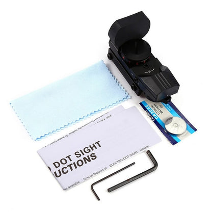 HD-101 reflex irányzék piros és zöld céltávcsővel, 4 üzemmód és állítható fényerő