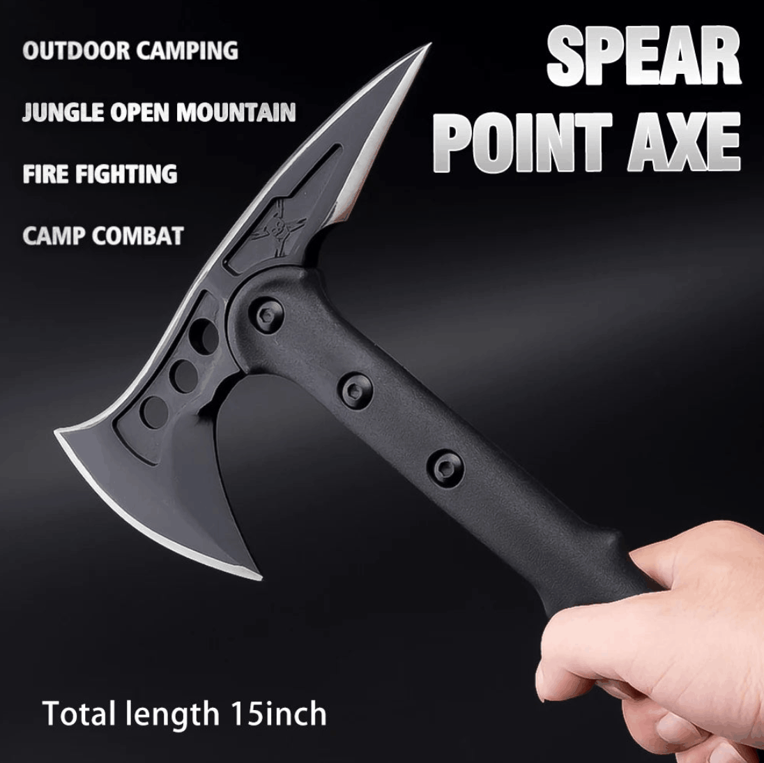 Taktikai kemping fejsze Spear Point Axe 15 Inch tokkal