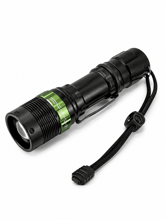 BlackAirsoft GREENFORGE taktikai LED lámpa Zoom funkcióval, Li-ion akkumulátorral