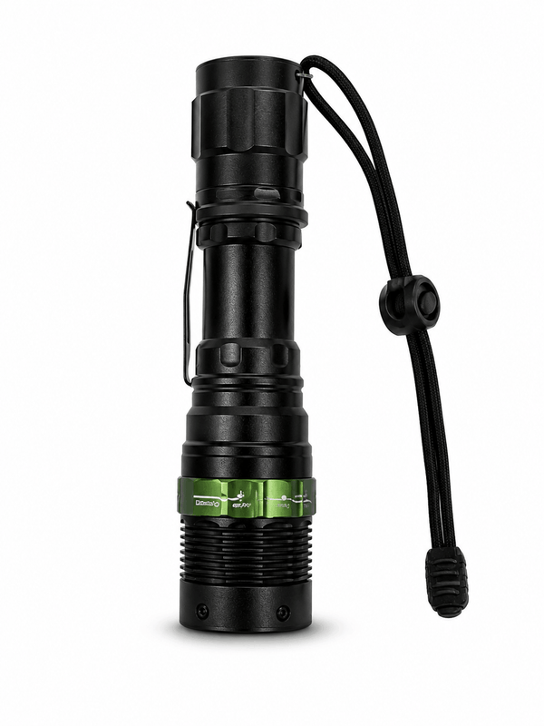 BlackAirsoft GREENFORGE taktikai LED lámpa Zoom funkcióval, Li-ion akkumulátorral