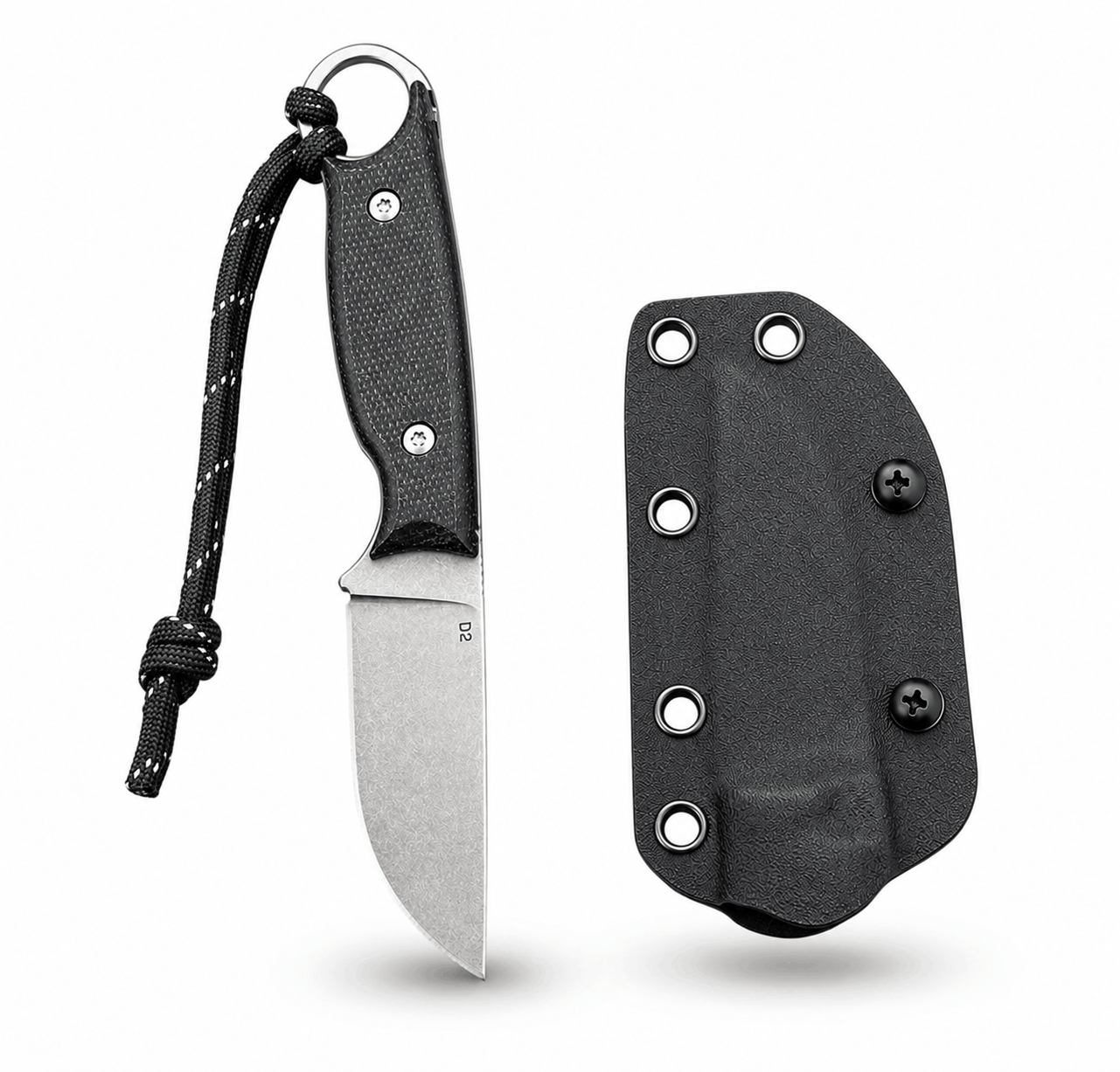 BlackAirsoft HUNTER MINI D2 kompakt taktikai kés KYDEX tokkal és G10 markolattal