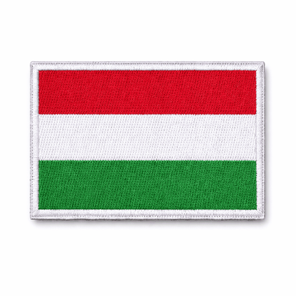 Hímzett tépőzáras felvarró 5x8 cm - magyar zászló