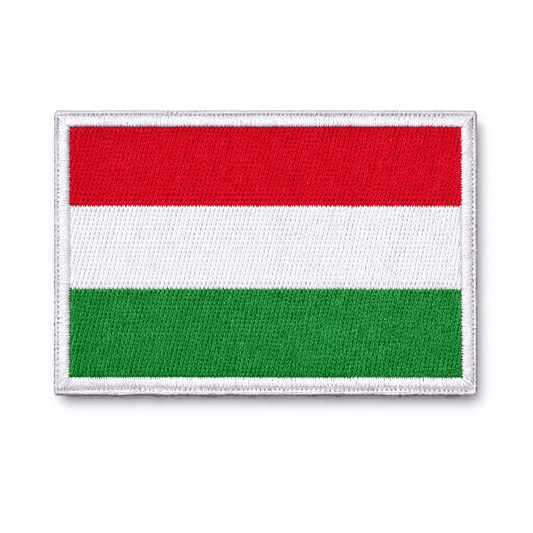 Hímzett tépőzáras felvarró 5x8 cm - magyar zászló