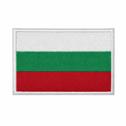 Hímzett tépőzáras felvarró 5x8 cm - bolgár zászló