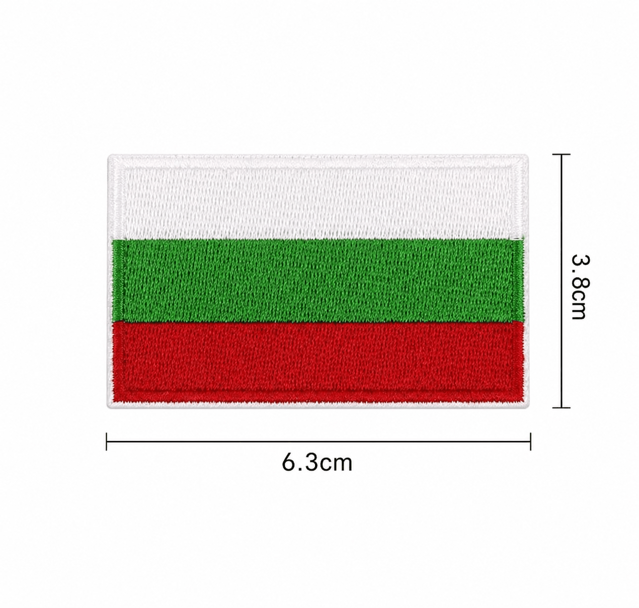 Bolgár zászló felvarró 6.3x3.8 cm – vasalható, tépőzár nélkül