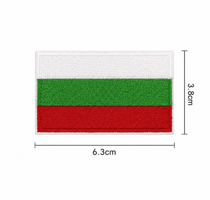 Bolgár zászló felvarró 6.3x3.8 cm – vasalható, tépőzár nélkül