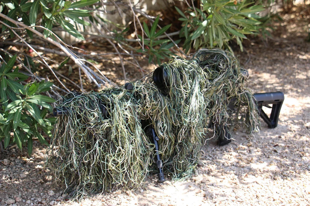Ghillie típusú álcázóborítás fegyverhez