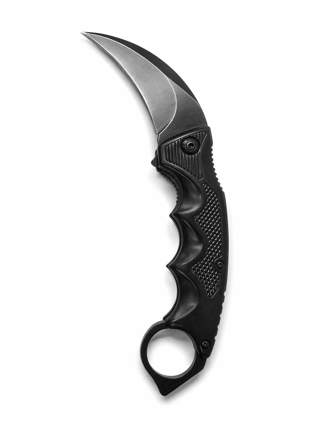 Karambit kés, Black Airsoft, összecsukható, gyűrűvel