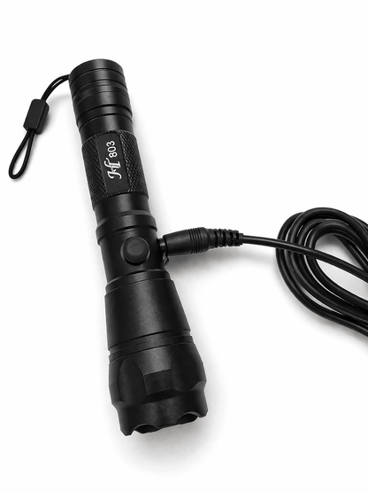 Black Airsoft 903 12V LED zseblámpa töltővel és akkumulátorral