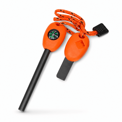 Magnézium tűzgyújtó iránytűvel és síppal | Fire Starter túléléshez