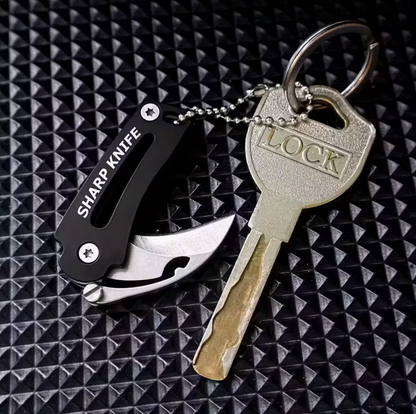 Mini összecsukható ívelt kés kulcstartóhoz – kompakt EDC eszköz