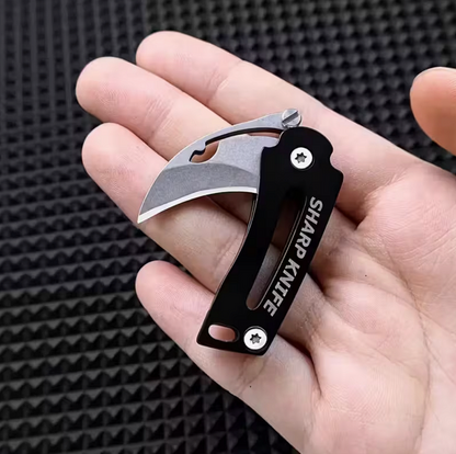 Mini összecsukható ívelt kés kulcstartóhoz – kompakt EDC eszköz