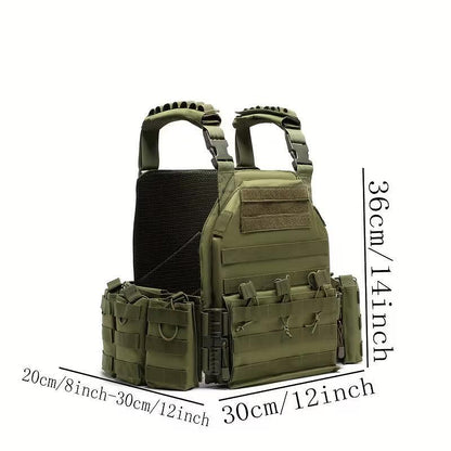 Taktikai mellény Plate Carrier, MOLLE rendszer, modulokkal - állítható