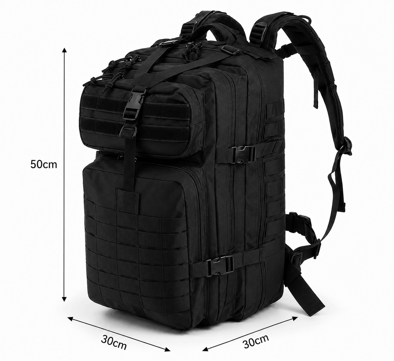 Taktikai hátizsák 45L, tépőzárral rögzíthető amerikai zászlóval, 900D