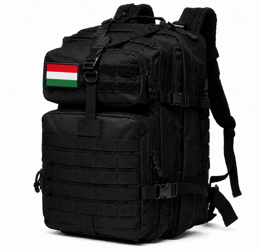 Taktikai hátizsák 45L, tépőzárral, magyar zászló 900D